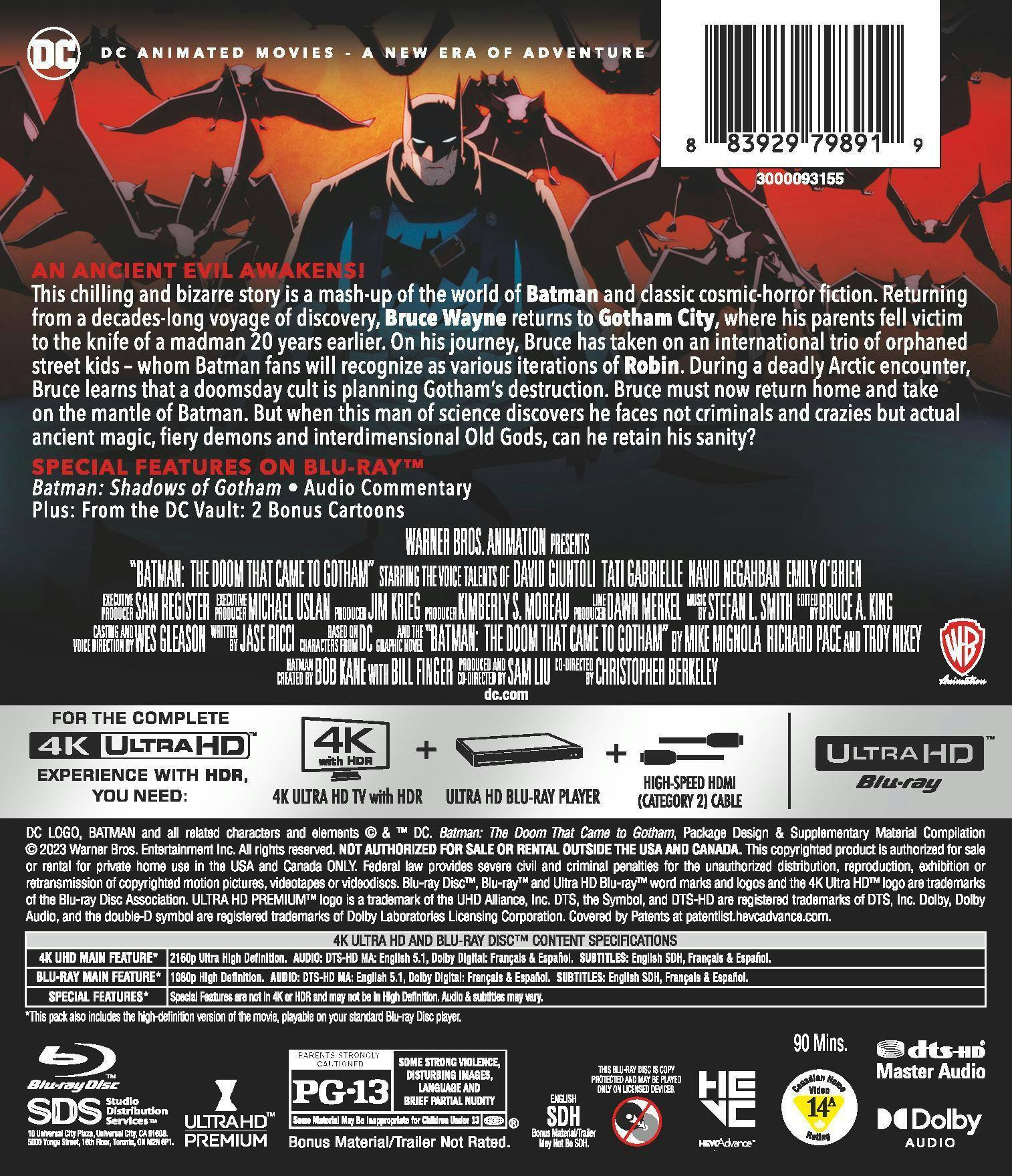 Back. Batman: The Doom That Came to Gotham   - 4K Blu-Ray.