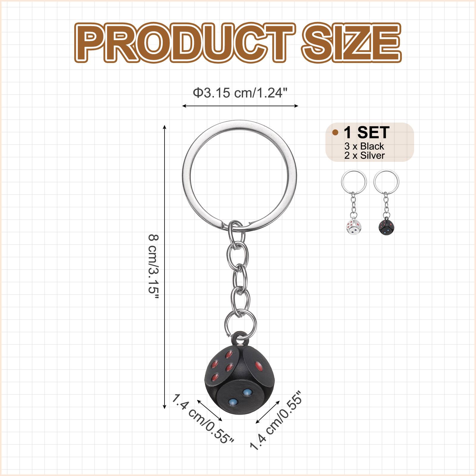 PRODUCT SIZE

3.15 cm/1.24"

1 SET

3 x Black

2 x Silver

8 cm/3.15"

1.4 cm/0.55"