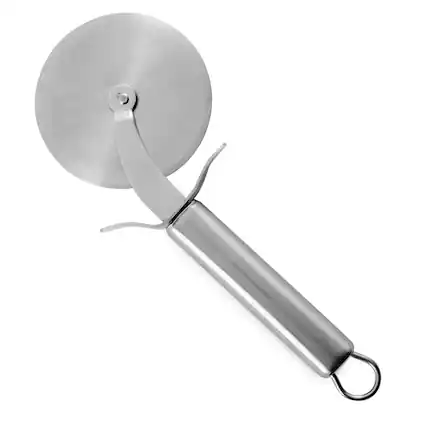 Front. Norpro - Pizza Wheel with Stainless Steel Handle - Silver.