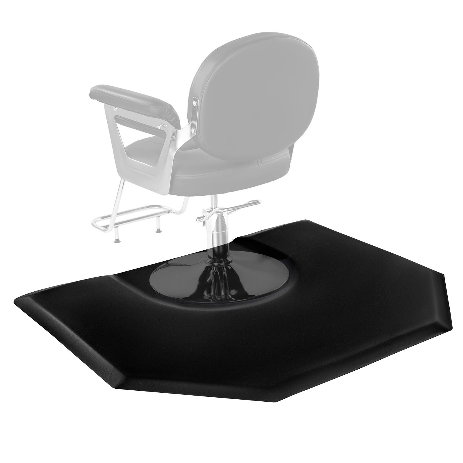 VEVOR - Salon Mat for Hair Stylist, 4 x 5 FT Hexagon Salon Chair Mat Anti Fatigue, 1-inch Thickened Barber Shop Floor Mat - Black