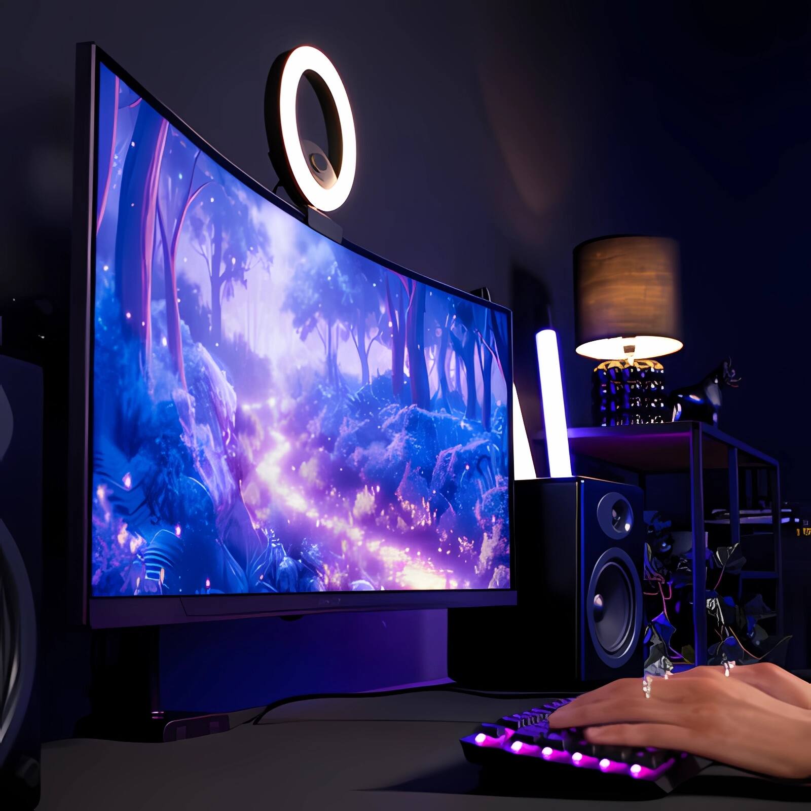 Back. Arozzi - Arozzi – Nova 34" Curved VA UWQHD 165Hz Gaming Monitor – Purple - Purple.