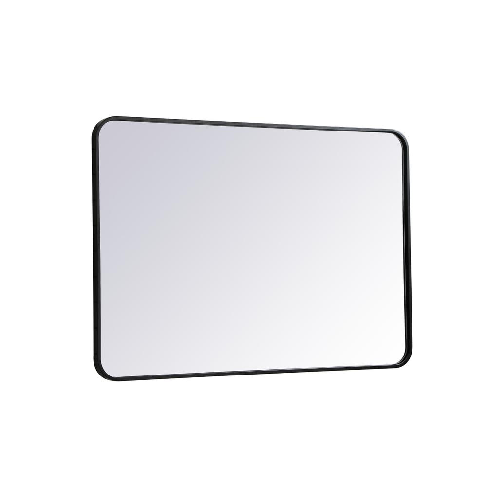 Alt View 1. Elegant Decor - Soft corner metal rectangular mirror 27x40 inch in Black - Black.
