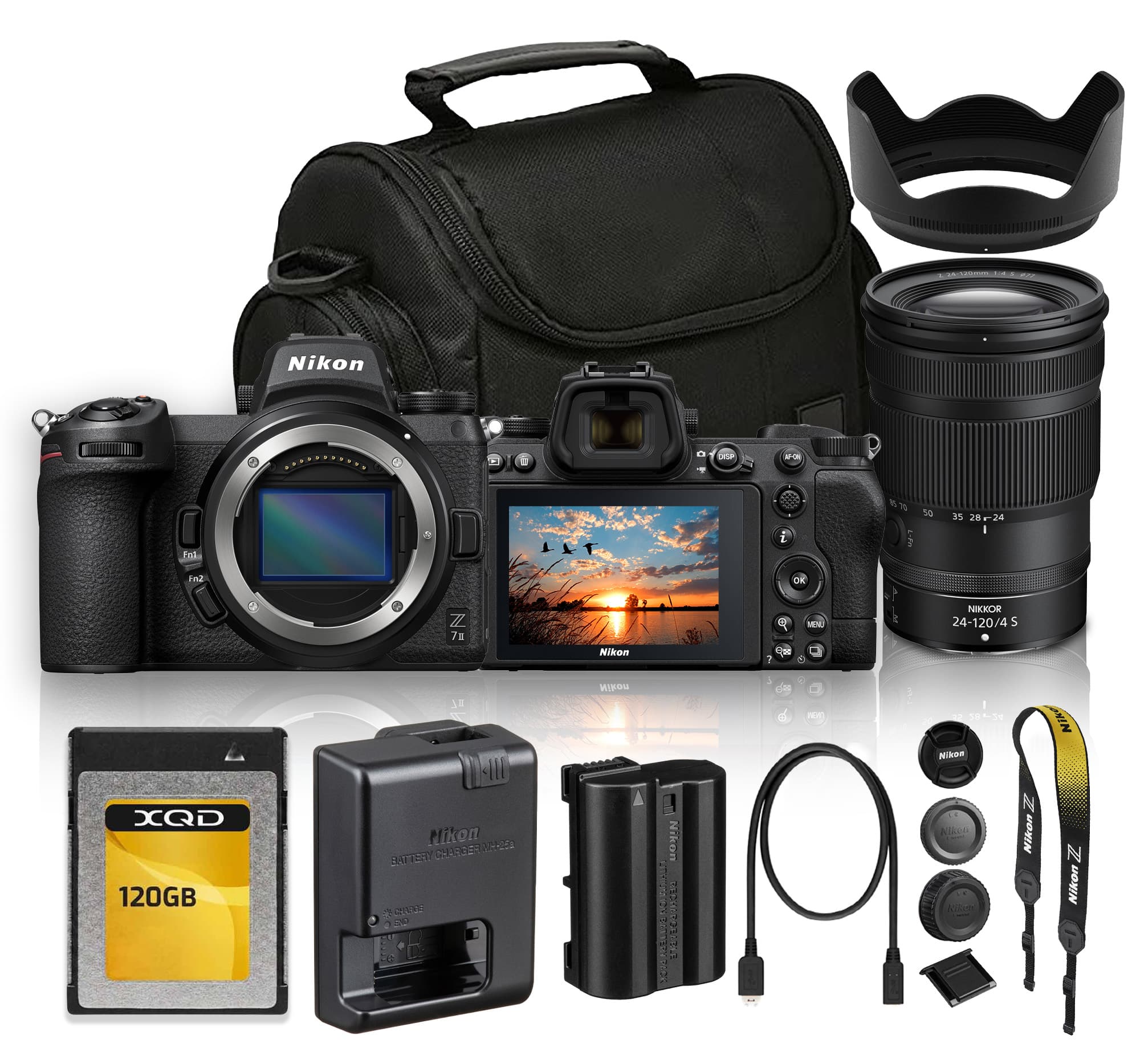 Nikon - Z7 II Mirrorless Camera With NIKKOR Z 24-120mm f/4 S Lens + 120GB XQD Memory Card + Camera Bag - Black price history on PriceWatchPro