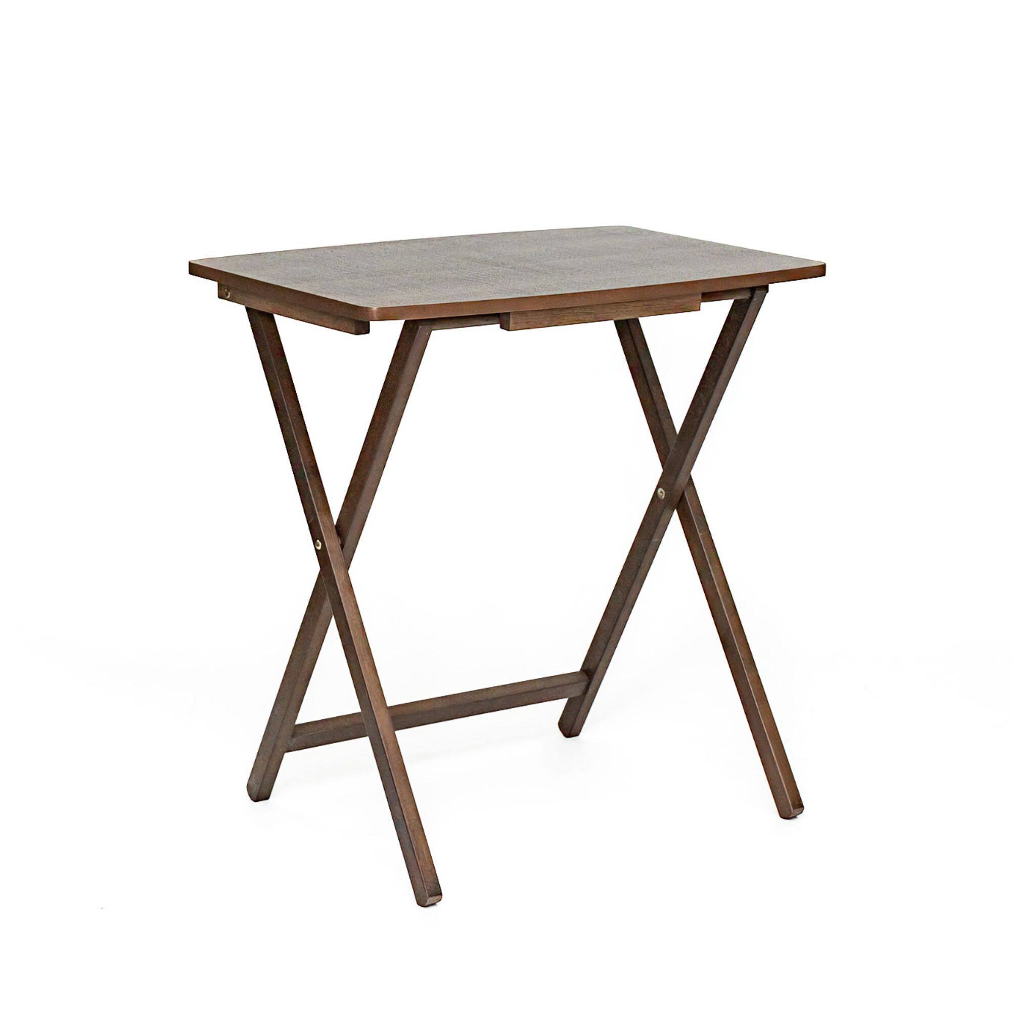 Alt View 4. PJ Wood - PJ Wood 5 Pack XL Oversize Tray Table, Living Room or Kitchen, Rustic Espresso - Rustic Espresso.