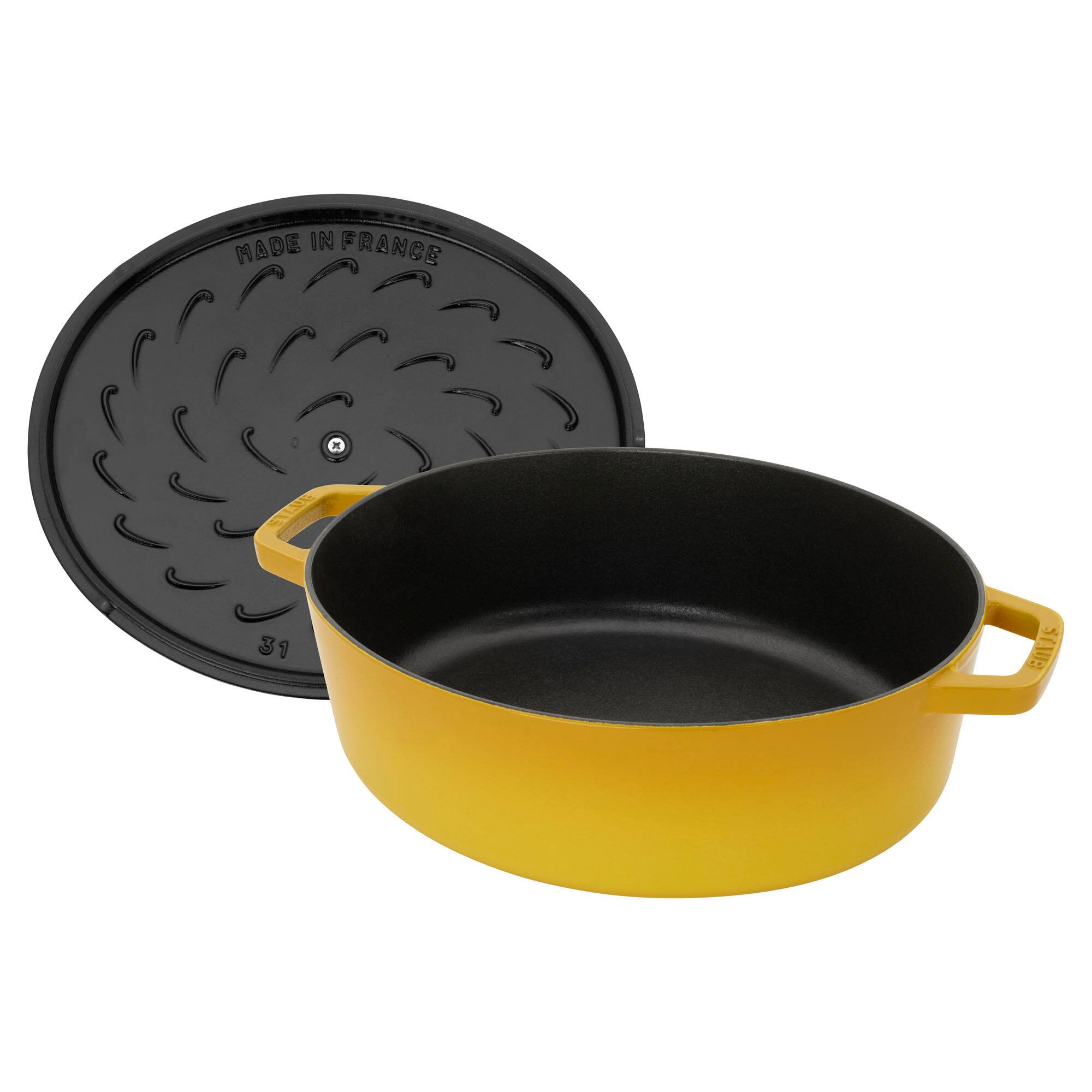 Staub - Cast Iron 6.25-qt Shallow Oval Dutch Oven - Citron - Thumbnail 5