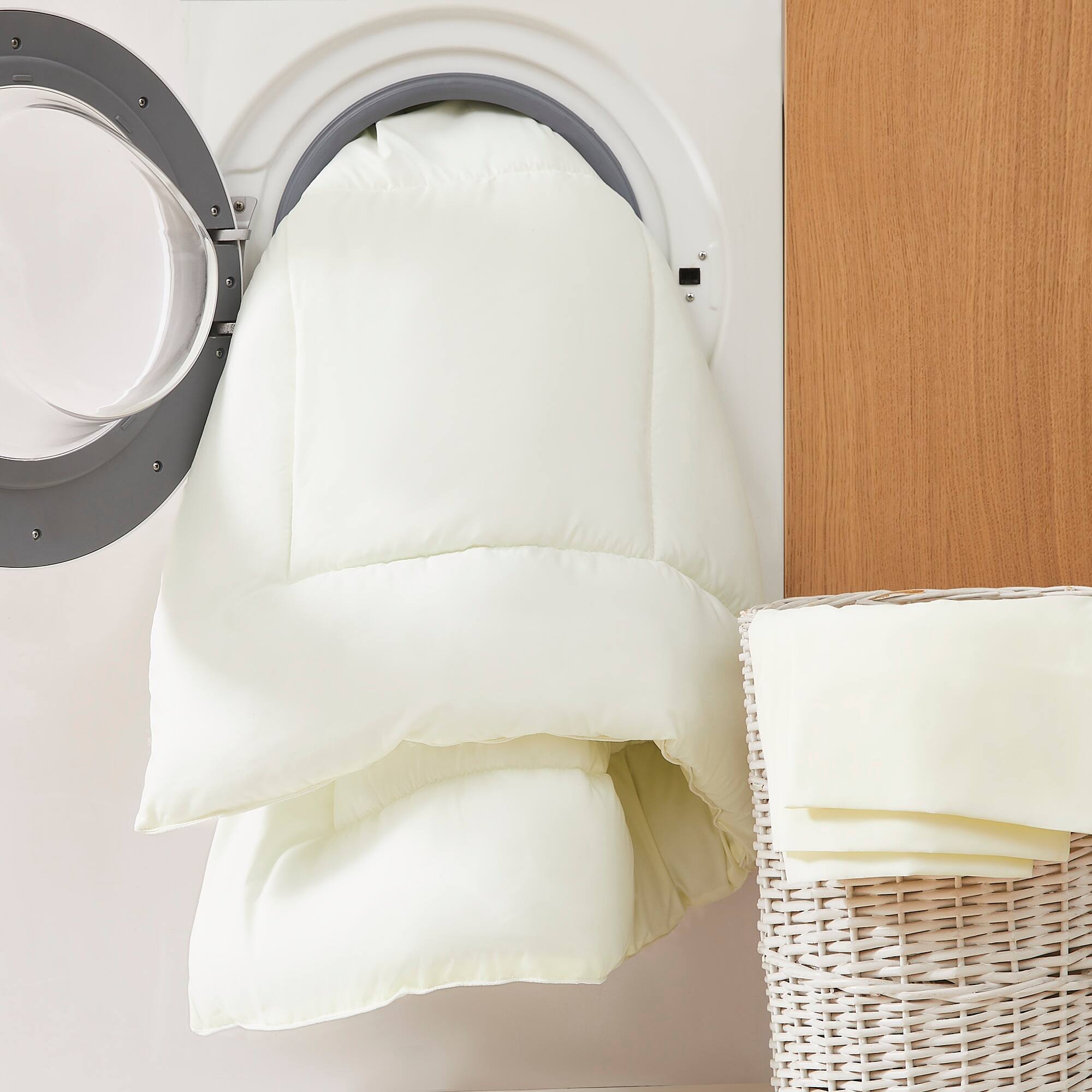 Alt View 1. Sweet Home Collection - All Season Reversible Bed-in-A-Bag Solid Color Comforter & Sheet Set, Twin XL - Ivory.