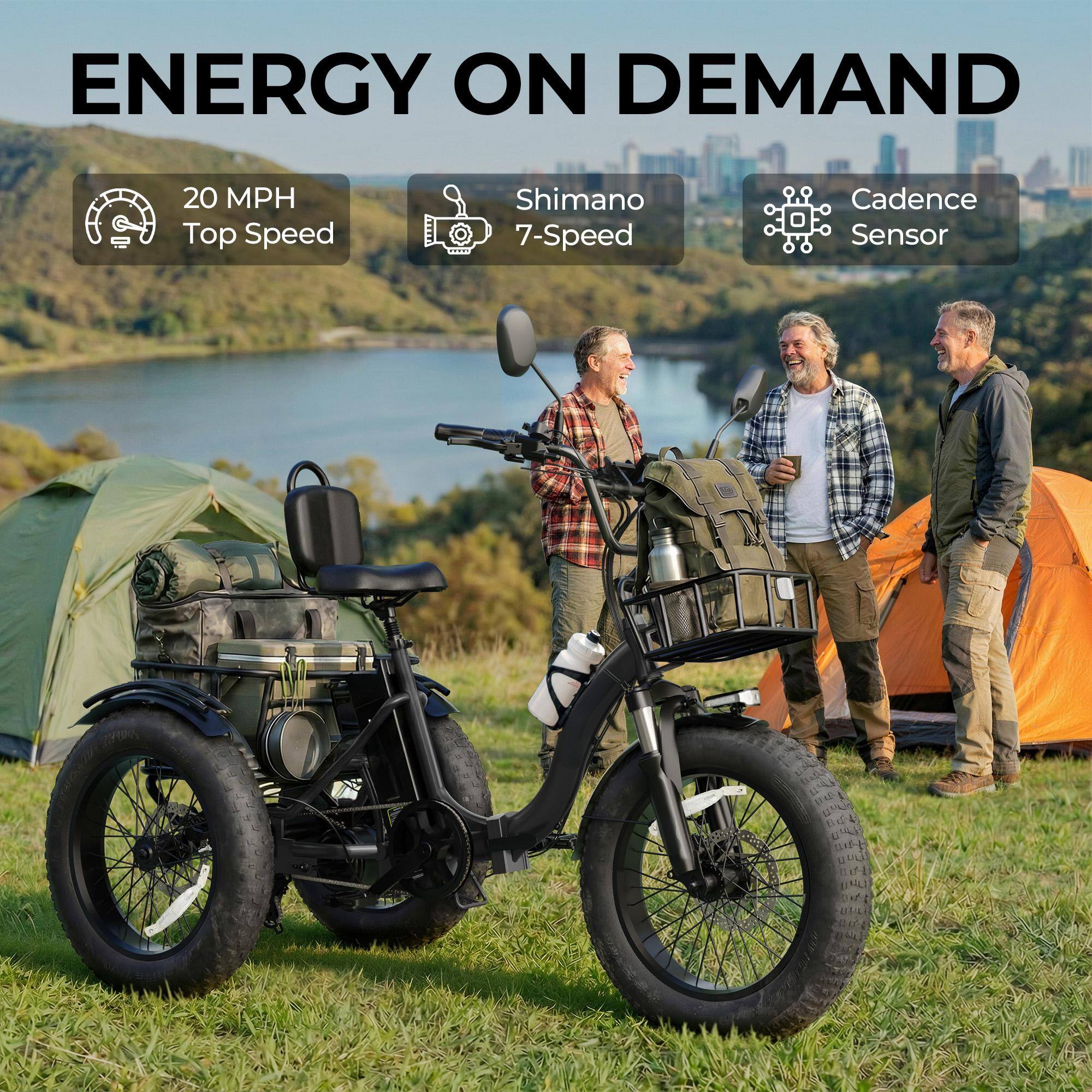 ENERGY ON DEMAND

20 MPH Top Speed

Shimano 7-Speed

Cadence Sensor