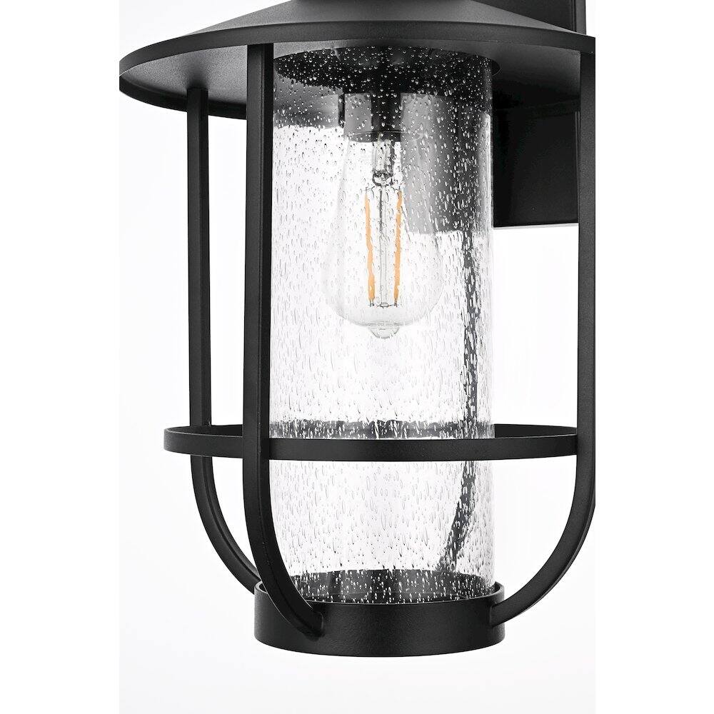 Alt View 1. Elegant Lighting - Janney 11 Inch Outdoor Wall Sconce In Black - Black.