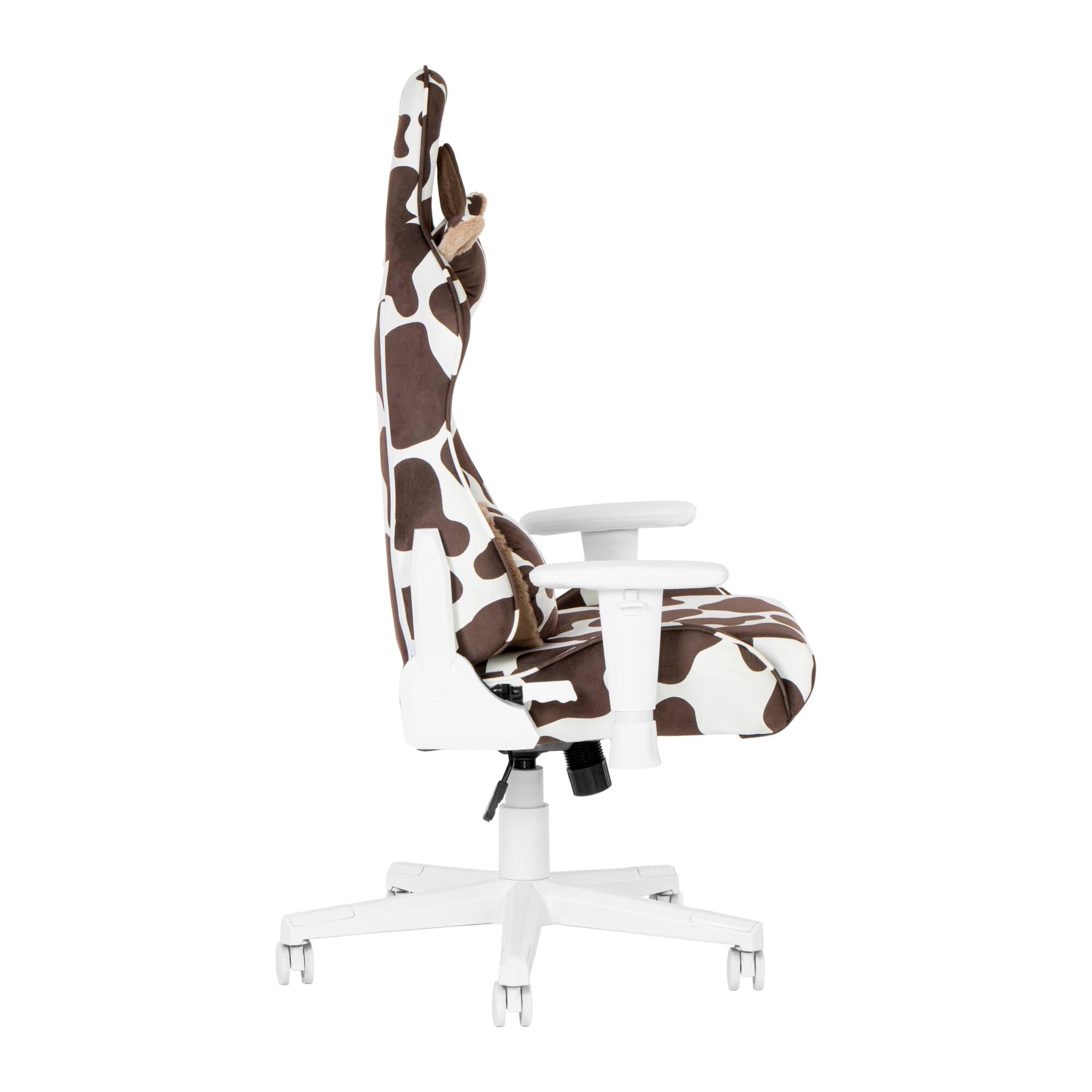 Alt View 6. GOODSILO - Unique Cow Print Gaming Chair with Plush Headrest and Lumbar Support for Ultimate Comfort - Brown.