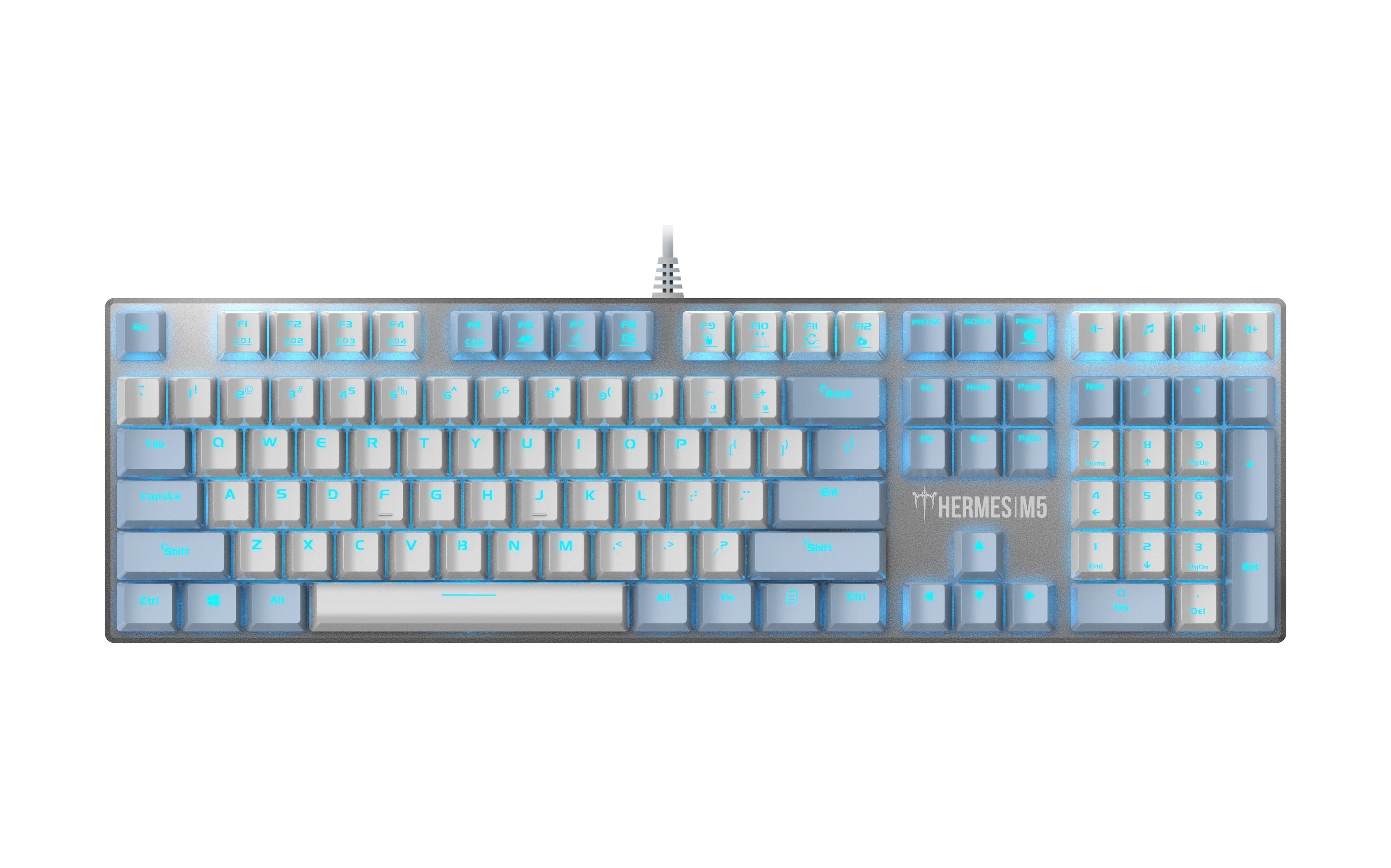 Front Zoom. GAMDIAS - GD-HERMES M5 Wired Mechanical Keyboard - Ice Blue.