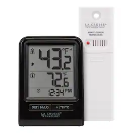 La Crosse Technology - Battery Operated Wireless Digital Thermometer - Black