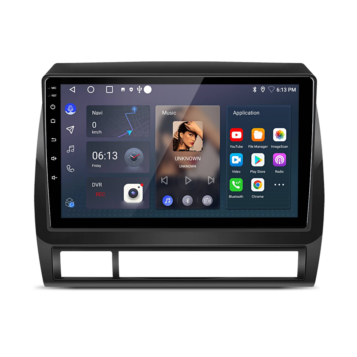 Junsun - For Toyota Tacoma 2005-2015 9" carplay Android 14 2+64GB Car Stereo Radio WiFi GPS Navi RDS SWC FM Bluetooth - Black