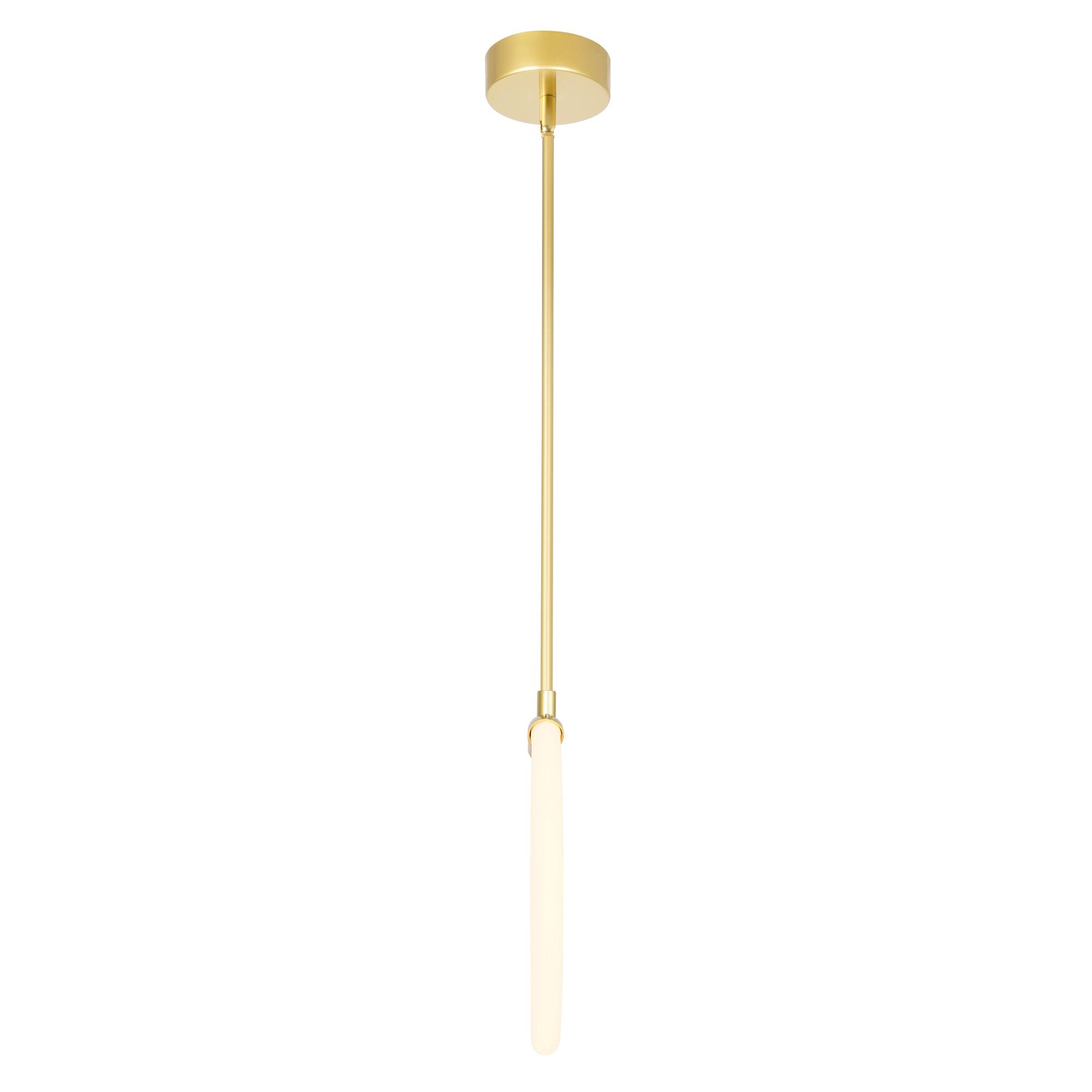 Left. CWI Lighting - Hoops 1 Light LED Pendant With Satin Gold Finish - Satin Gold.