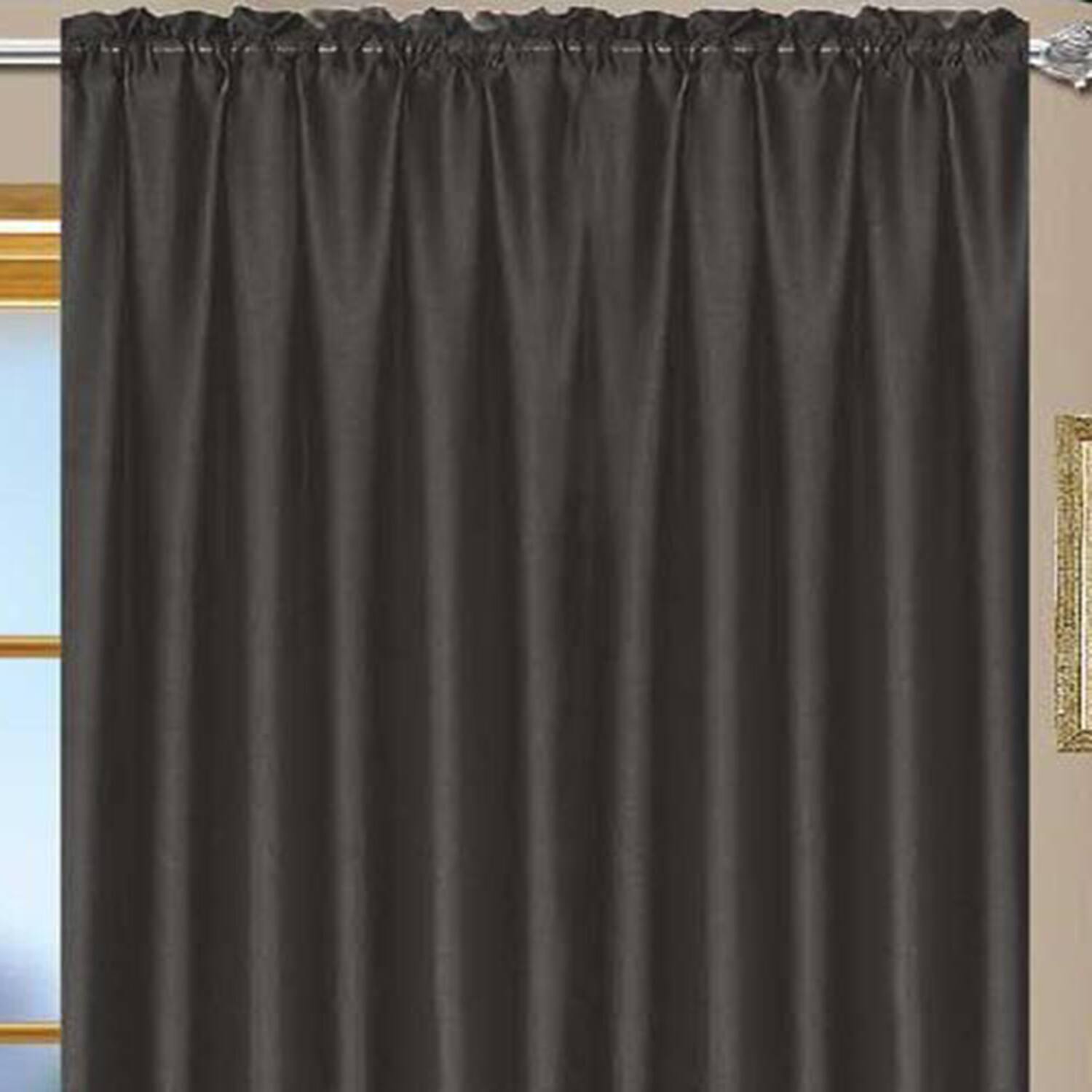 Angle. RT Designers Collection - RT Designers Collection Nikki Rod Pocket Top Panel 55" X 84" Black - Black.