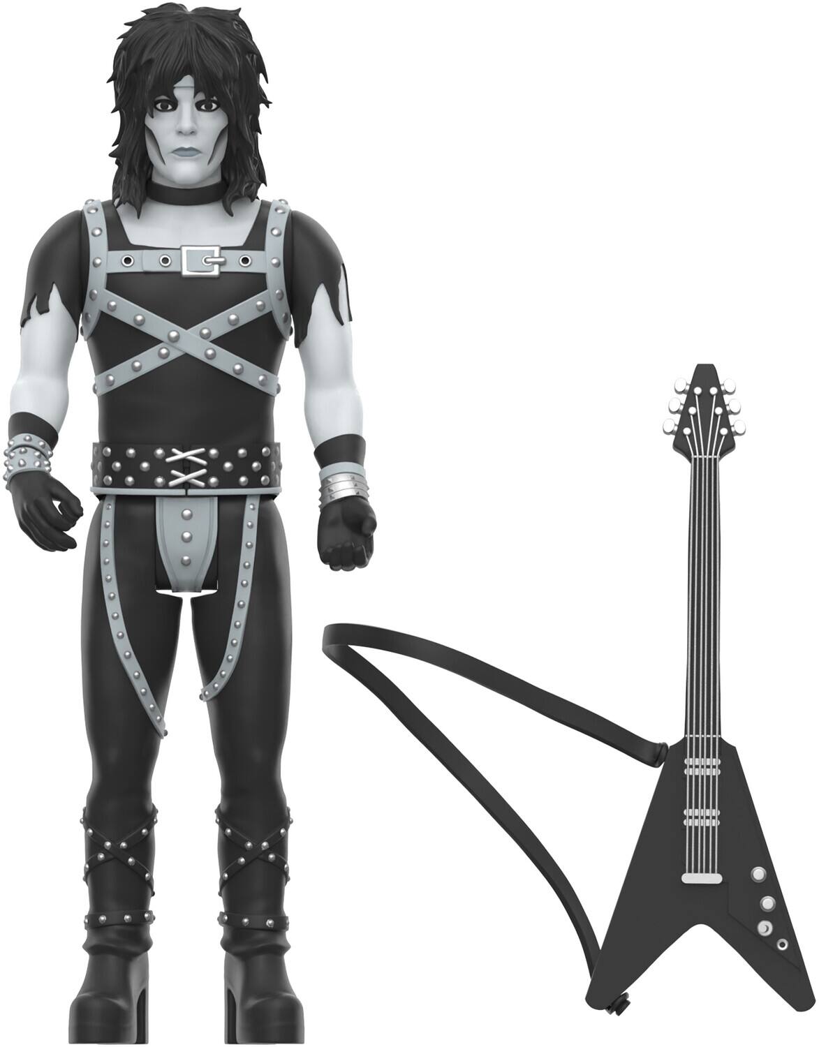 Alt View 4. Super7 - Motley Crue - Super7 - Motley Crue - ReAction Figures Wv2 - Mick Mars (Shout At The Devil - Black & - Collectibles - Multicolor.