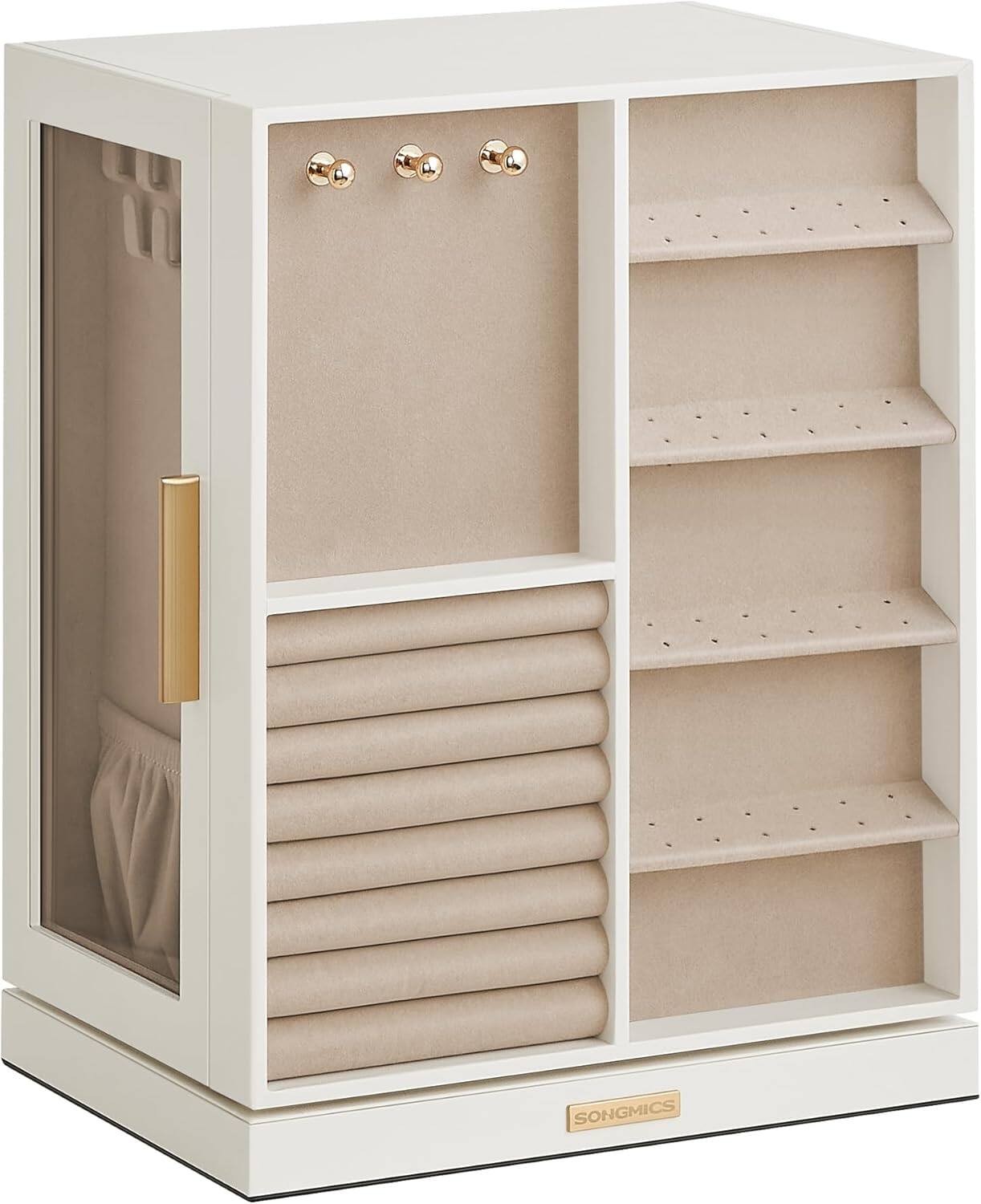 Back. Songmics Home - Jewelry Box 360° Rotating – Cloud White - Cloud White.