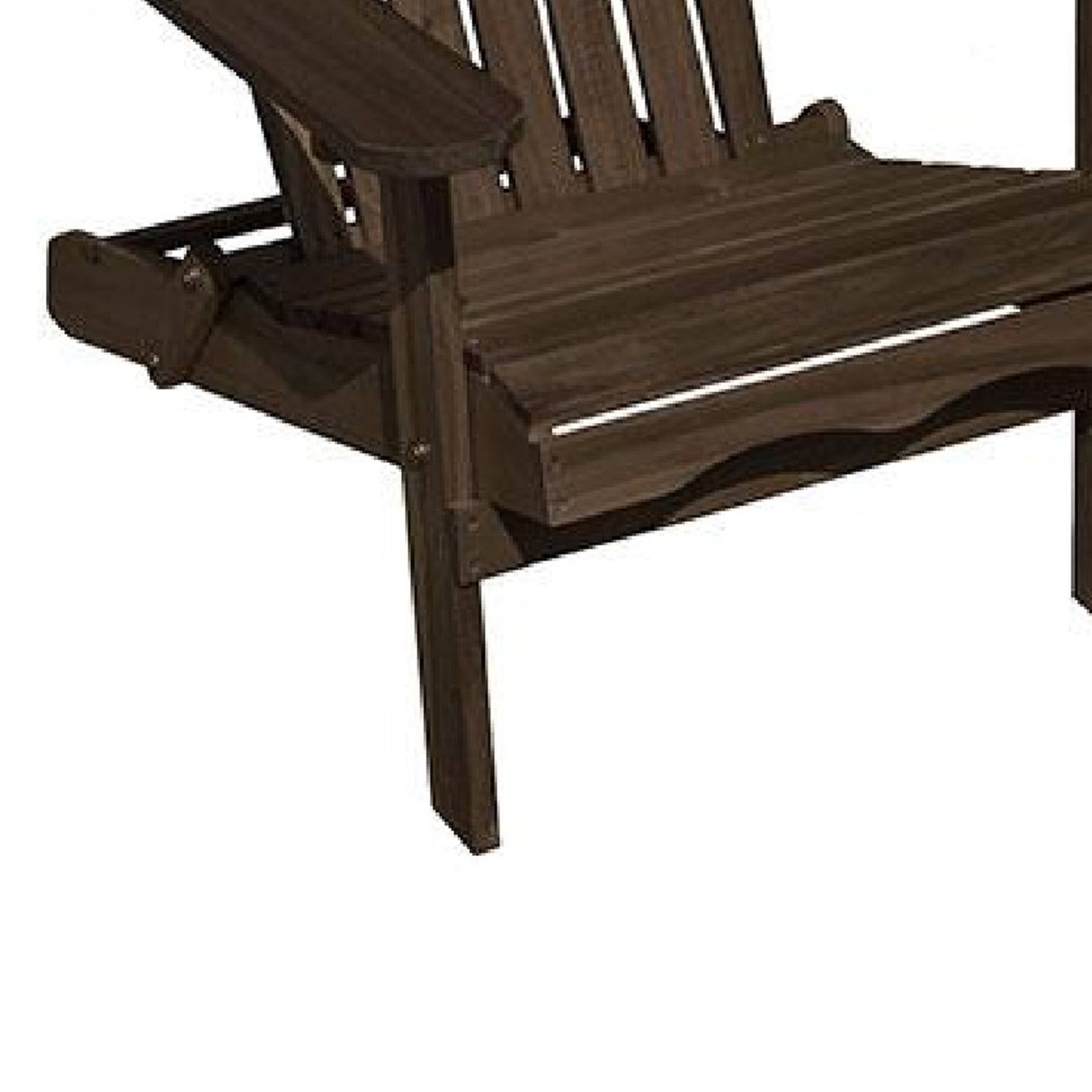 Alt View 3. Manhattan Lane - Geli Outdoor Adirondack Chair, Slatted Back - Weathered Gray.