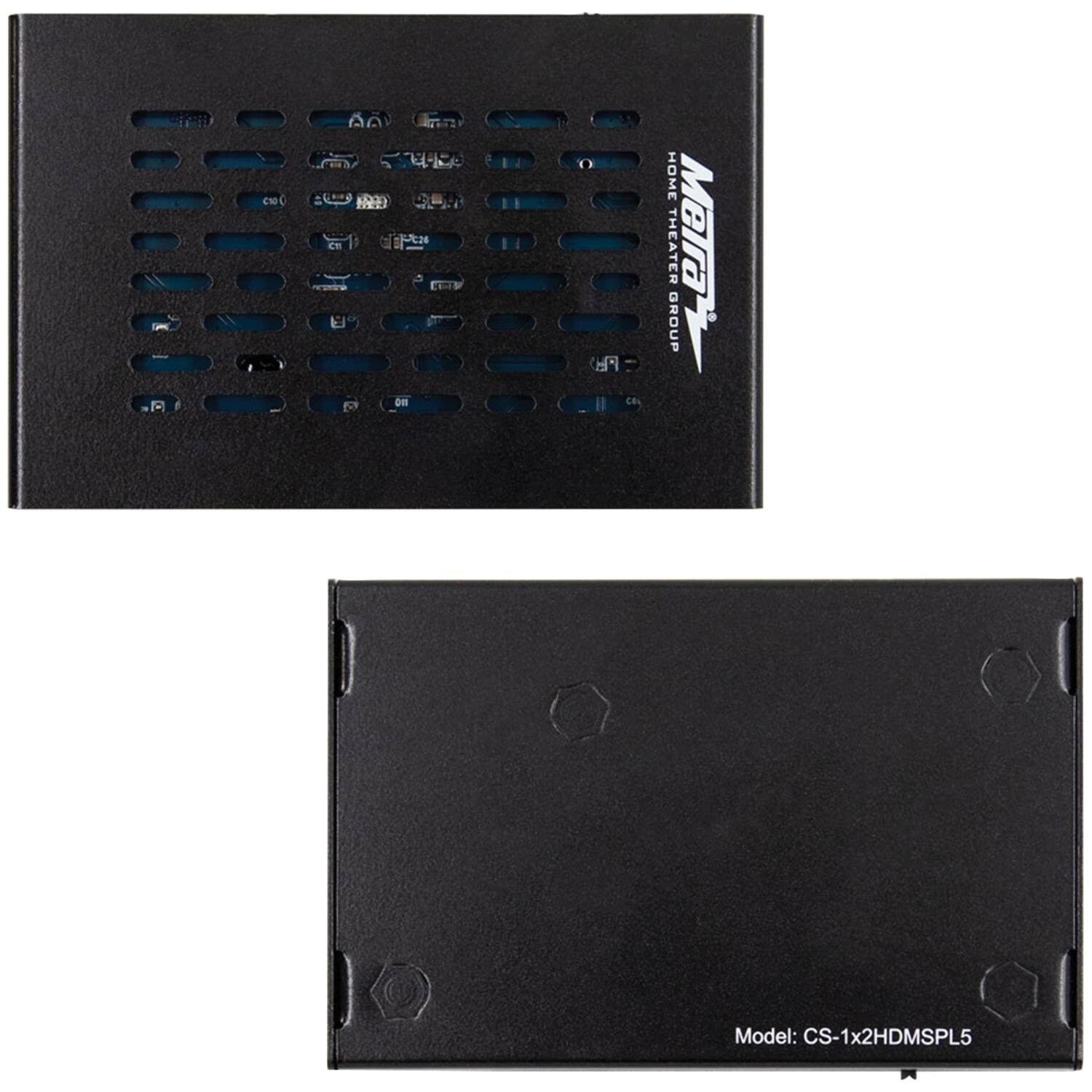 Sure, here is the corrected and grouped text from the image:

---

**Front Side:**

- HOME THEATER GROUP
- Meira
- Model: CS-1x2HDMSPL5

**Back Side:**

- Model: CS-1x2HDMSPL5

---