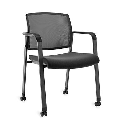 Front. Workplace 2.0 - Workplace2.0™ Esler Fabric Guest Chair, Black (UN28355-CC) - Black.