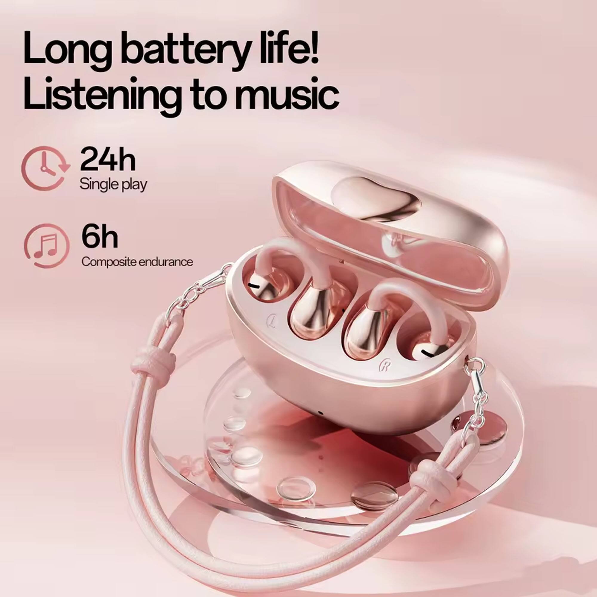 Long battery life! Listening to music  
24h Single play  
6h Composite endurance