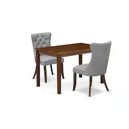 East West Furniture - 3 Piece Dinette Set Contains a Rectangle Dining Table - Brown