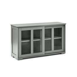 Pefilos - Sideboard Buffet Cupboard, Storage Cabinet with Sliding Door, Cabinet for Indoor - Gray