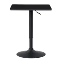 CorLiving - Square Adjustable Pedestal Dining Table - Black - Front_Zoom