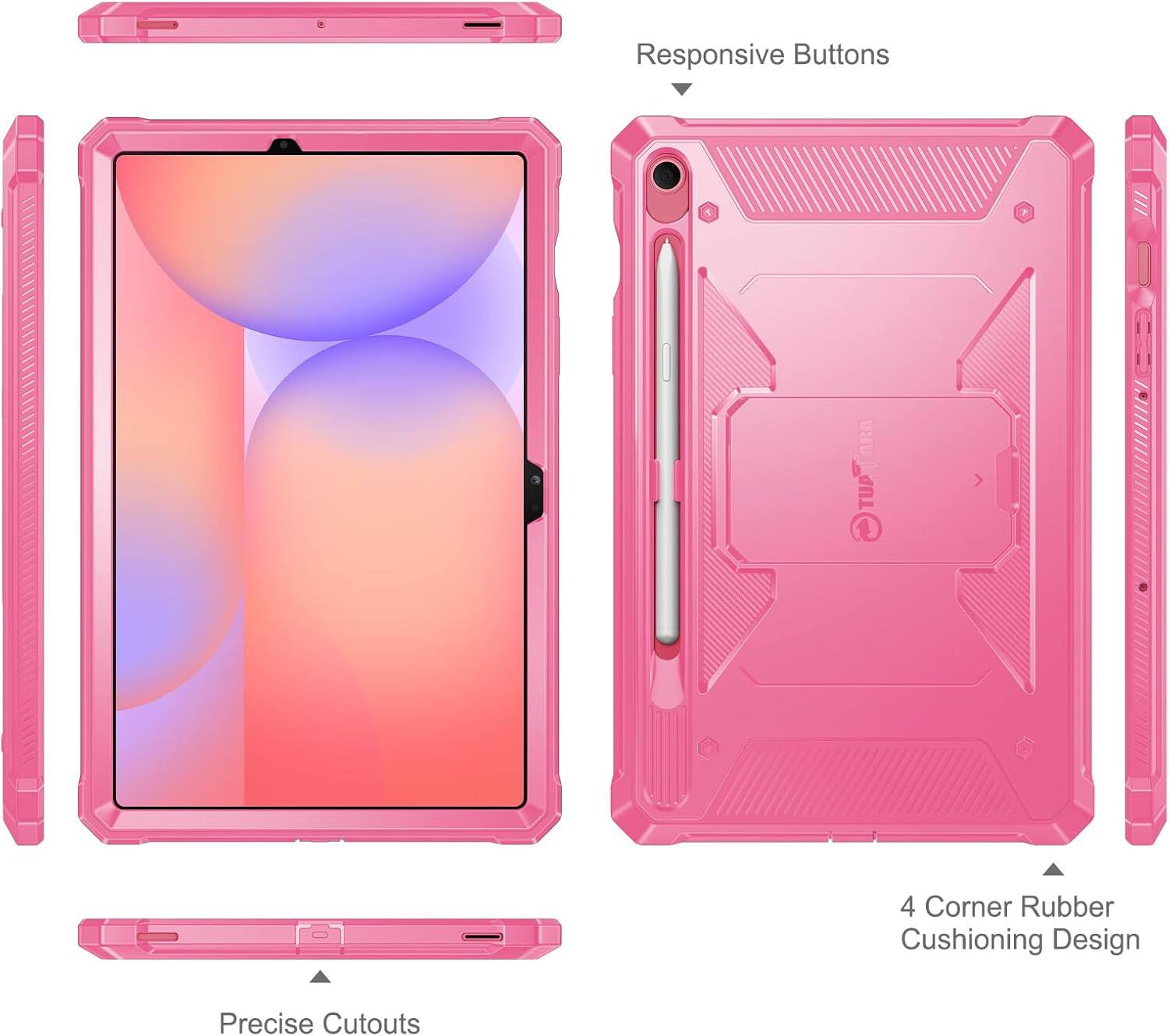 Responsive Buttons  
4 Corner Rubber Cushioning Design  
Precise Cutouts