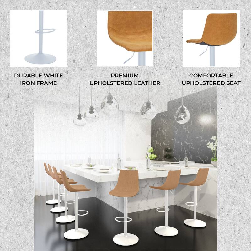 DURABLE WHITE IRON FRAME  
PREMIUM UPHOLSTERED LEATHER  
COMFORTABLE UPHOLSTERED SEAT