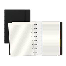 Filofax - A5 Classic Bright 4-Subject Professional Notebooks, 5.8" x 8.25", College Ruled, 56 Sheets, (B115007U) - Black
