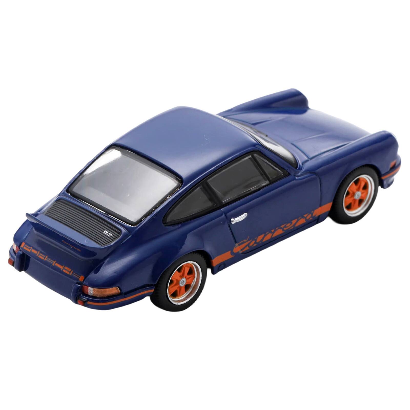 Alt View 4. Spark - 1973 Porsche 911 RS 2.7 Blue with Orange Stripes 1/64 Model Car by Spark.