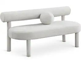 Meridian Furniture - Parlor Bench - Cream Boucle Fabric