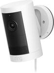 Ring - Outdoor Cam Plus, Plug-In, Wide-Angle 2K Video, Low-Light Sight for full-color night vision, Mount-anywhere versatility - White