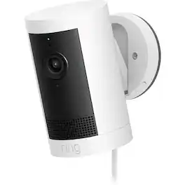 Outdoor Cam Plus, Plug-In, Wide-Angle 2K Video with Ring Vision - White
