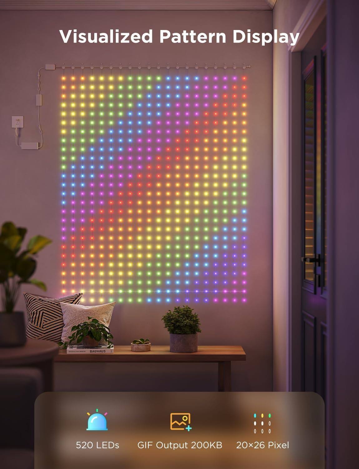 Visualized Pattern Display

520 LEDs

GIF Output 200KB

20x26 Pixel