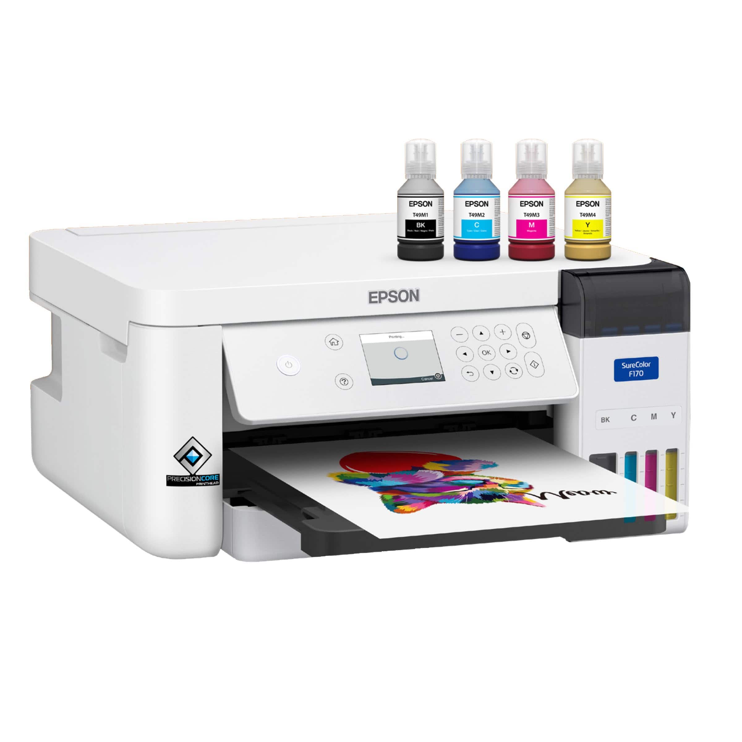 Epson - SureColor F170 Dye-Sublimation Printer. Includes Full Set of Ink, User Guide, & AC Power Cable SCF170 - Black