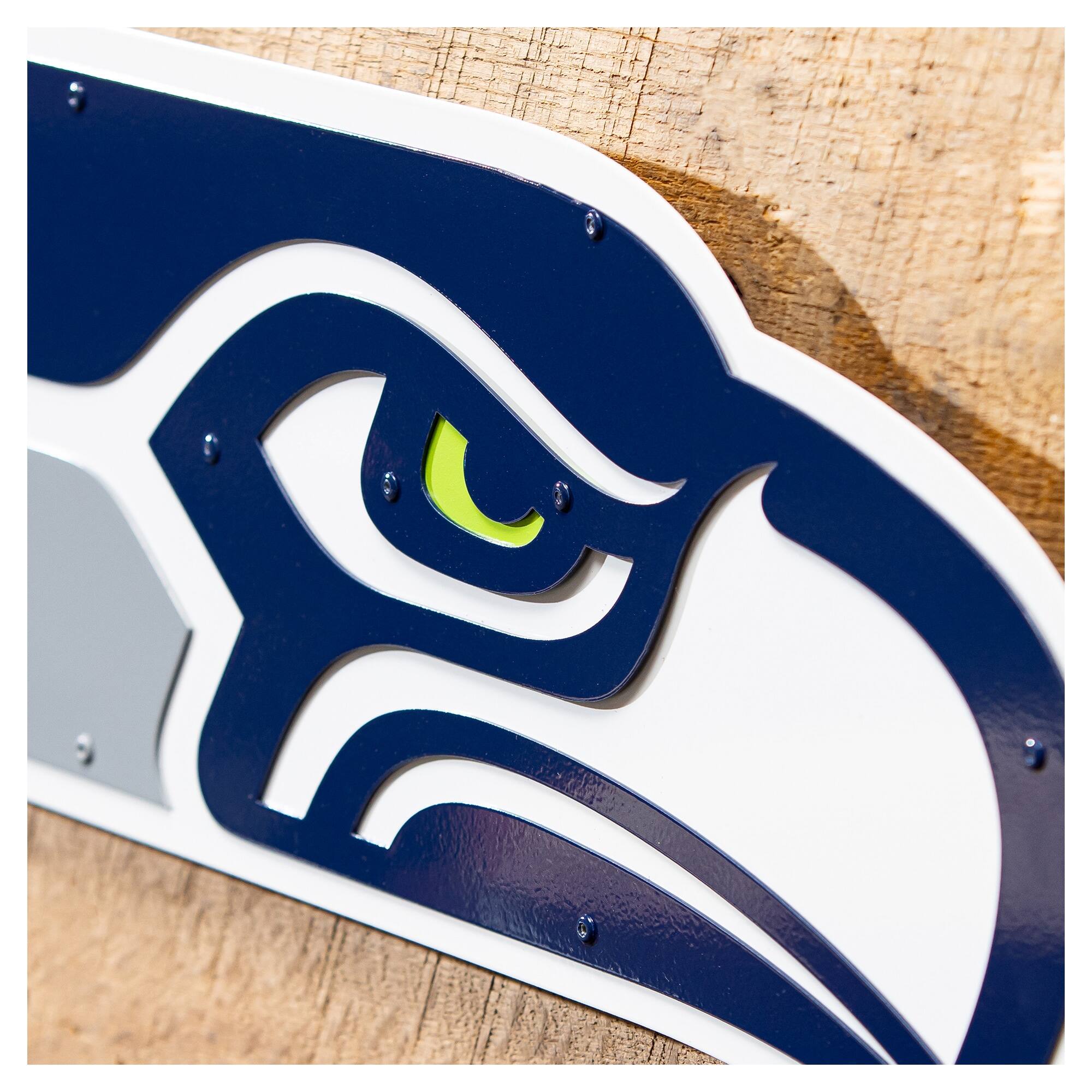 Alt View 2. Evergreen Enterprises - Seattle Seahawks 23" Layered Metal Wall Art Sign - Multicolor.