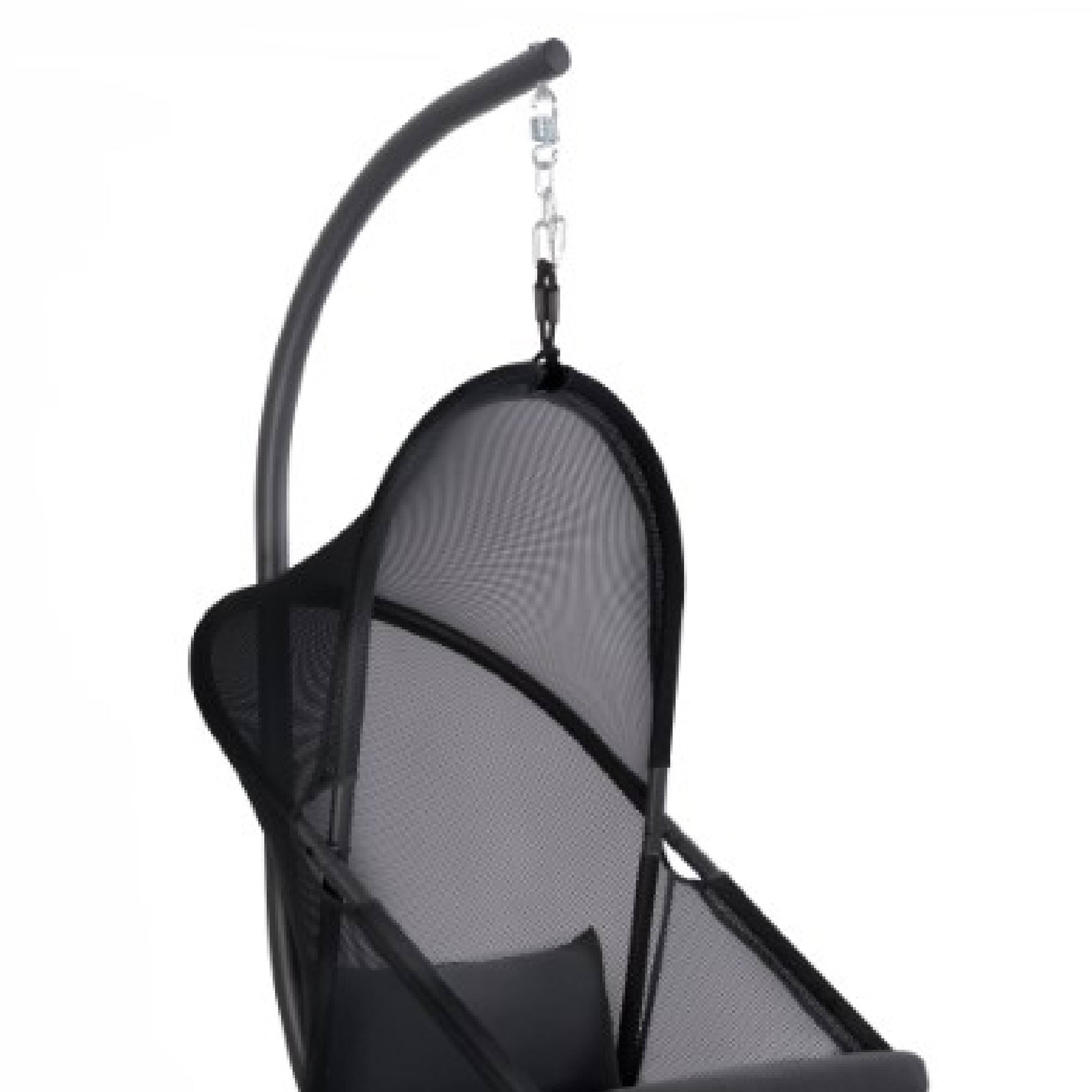 Alt View 2. Manhattan Lane - Cery Outdoor Egg Swing Chair, Foldable Stand - Black.