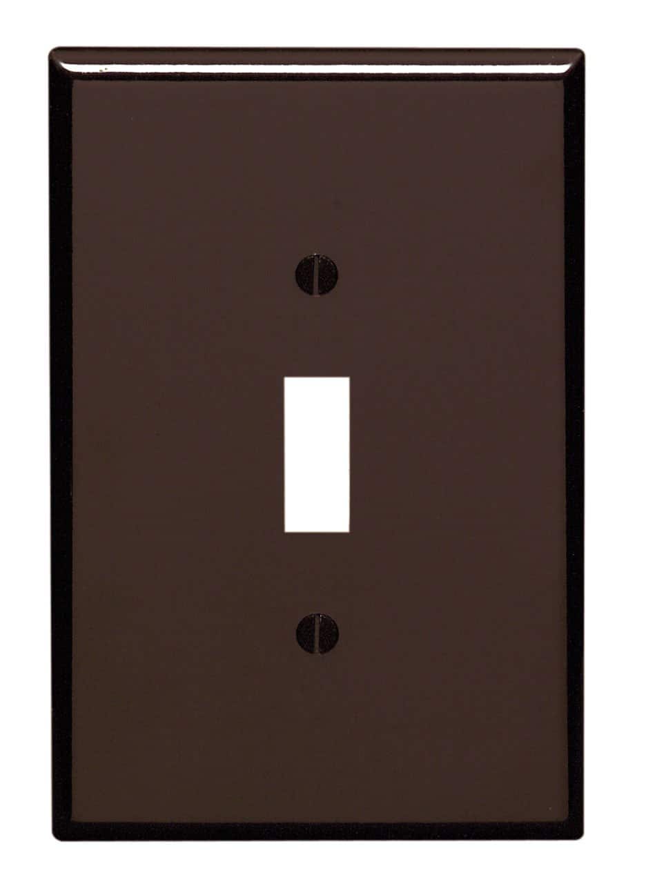Photos - Socket Leviton 1 gang Thermoset Plastic Toggle Wall Plate 1 pk - Brown EJD3020310