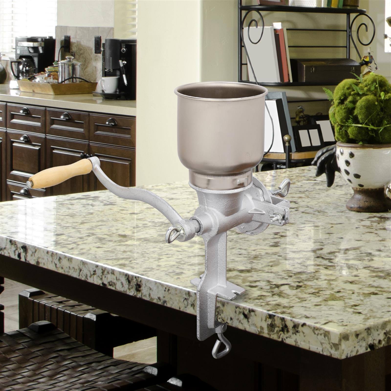 Alt View 2. Winado - Manual Corn Grinder Flour Maker Wheat Grain Nut Mill Grinder Kitchen Tool - Silver.