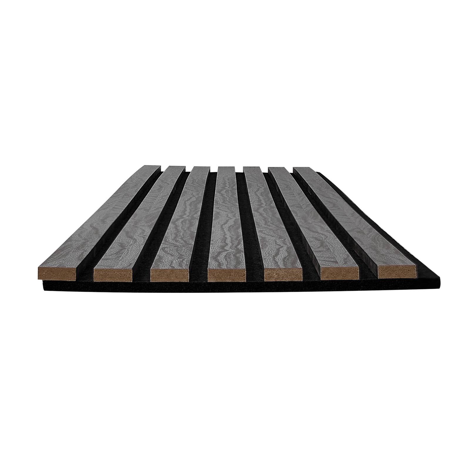 Alt View 5. VEVOR - Wood Wall Panels, 96.1 x 11 inches, Acoustic Slat Panels, Black Oak, Sound Absorbing for Living Rooms, Bedrooms, Offices - Black Oak.