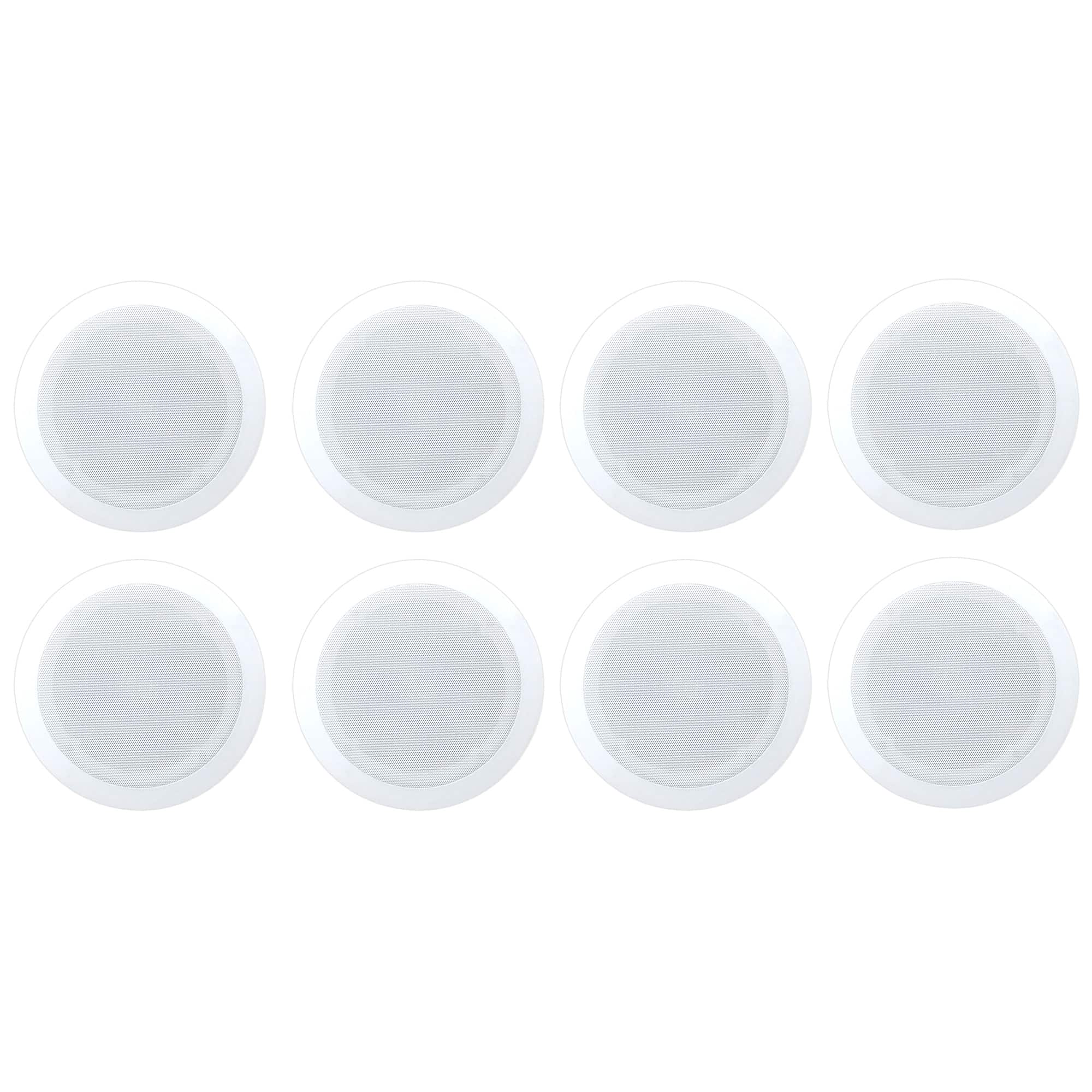 Pyle - Home PDIC PRO Max Series 6.5'' Round Flush Mount Ceiling Speakers, 8 Pack - White