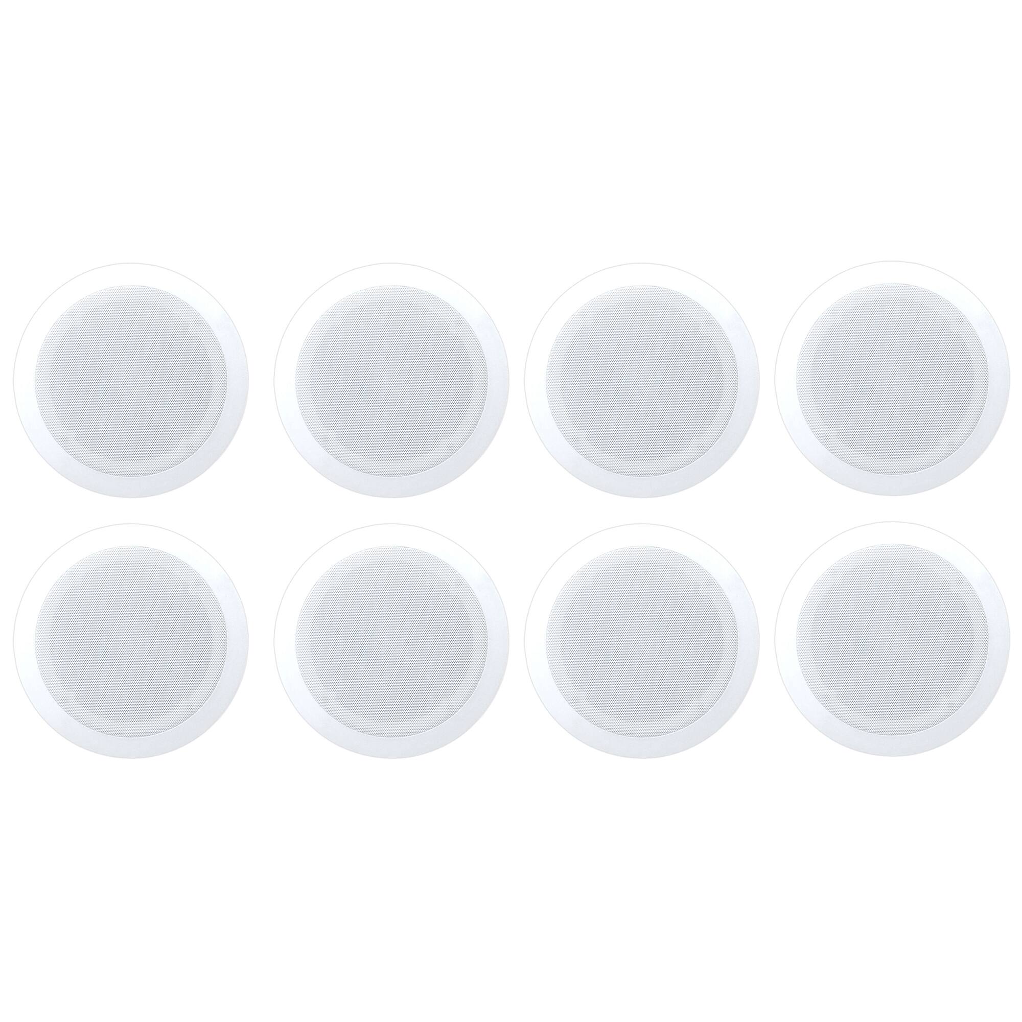 Front. Pyle - Pyle Home PDIC PRO Max Series 6.5'' Round Flush Mount Ceiling Speakers, 8 Pack - White.