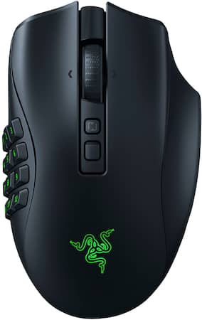 Razer - Naga V2 Pro MMO Optical Gaming Mouse with Interchangeable Side Plates in 2, 6, 12 Button Configurations - Wireless - Black