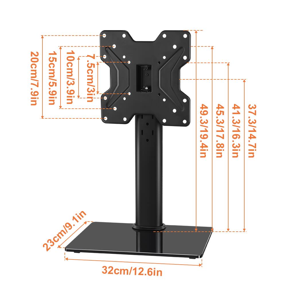 20cm/7.9in  
15cm/5.9in  
10cm/3.9in  
7.5cm/3in  
23cm/9.1in  
32cm/12.6in  
49.3cm/19.4in  
45.3cm/17.8in  
41.3cm/16.3in  
37.3cm/14.7in