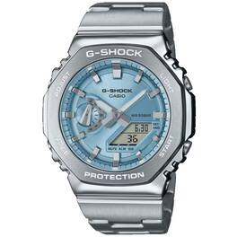Casio - Men's G-Shock G-Steel 2100 Series Dial Watch - GM2110D-2A - Blue