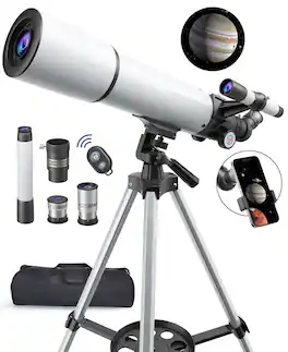 Sugift - 80mm Aperture 500mm Portable Astronomical Refracting Telescope with 20-150X Magnification