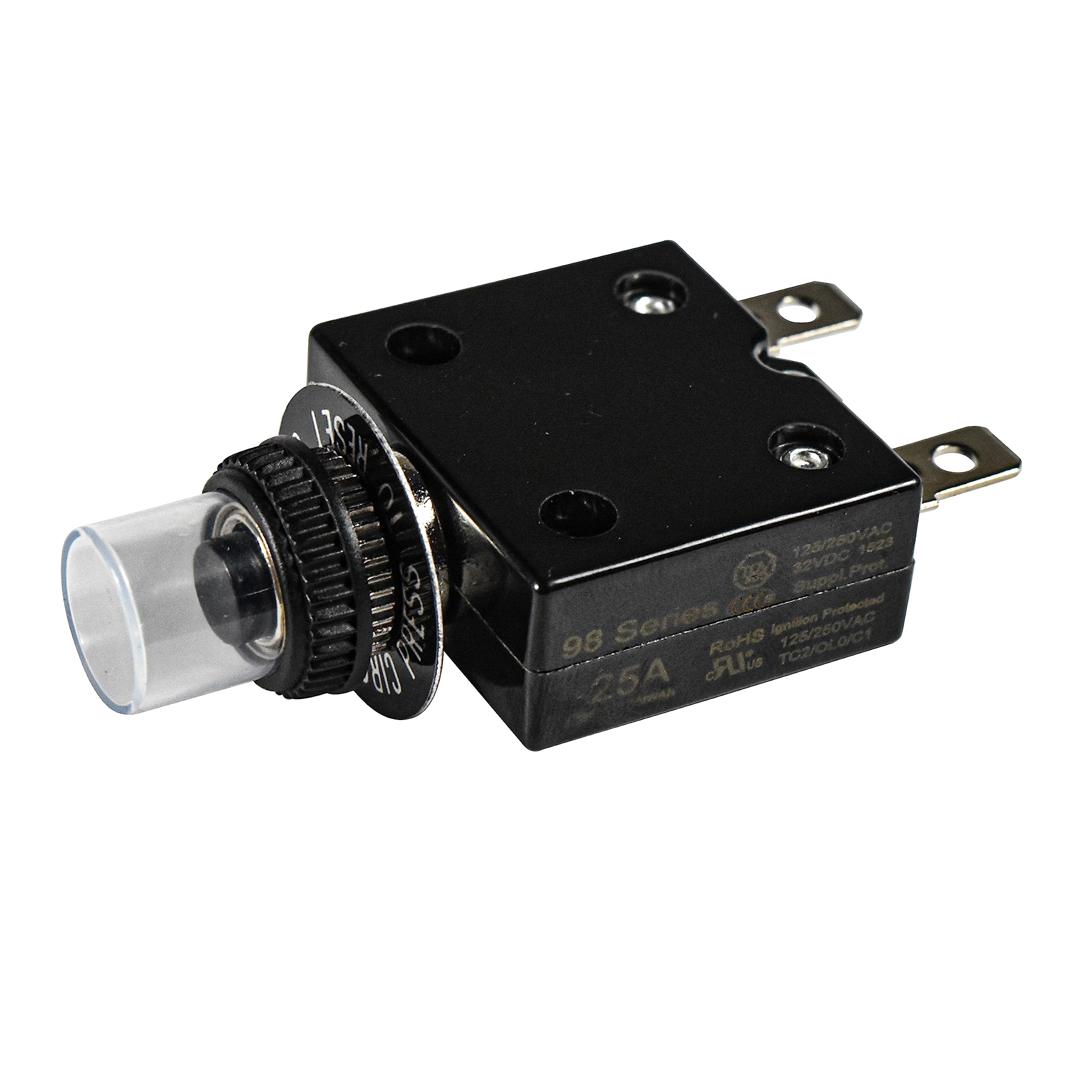 HESET S CIB PRESS  
125/280VAC  
1023  
32VDC Prot. Buppl. CC Protectad  
98 Series RoHS ignilion 126/260VAC  
lio TOROLO/GY  
25A