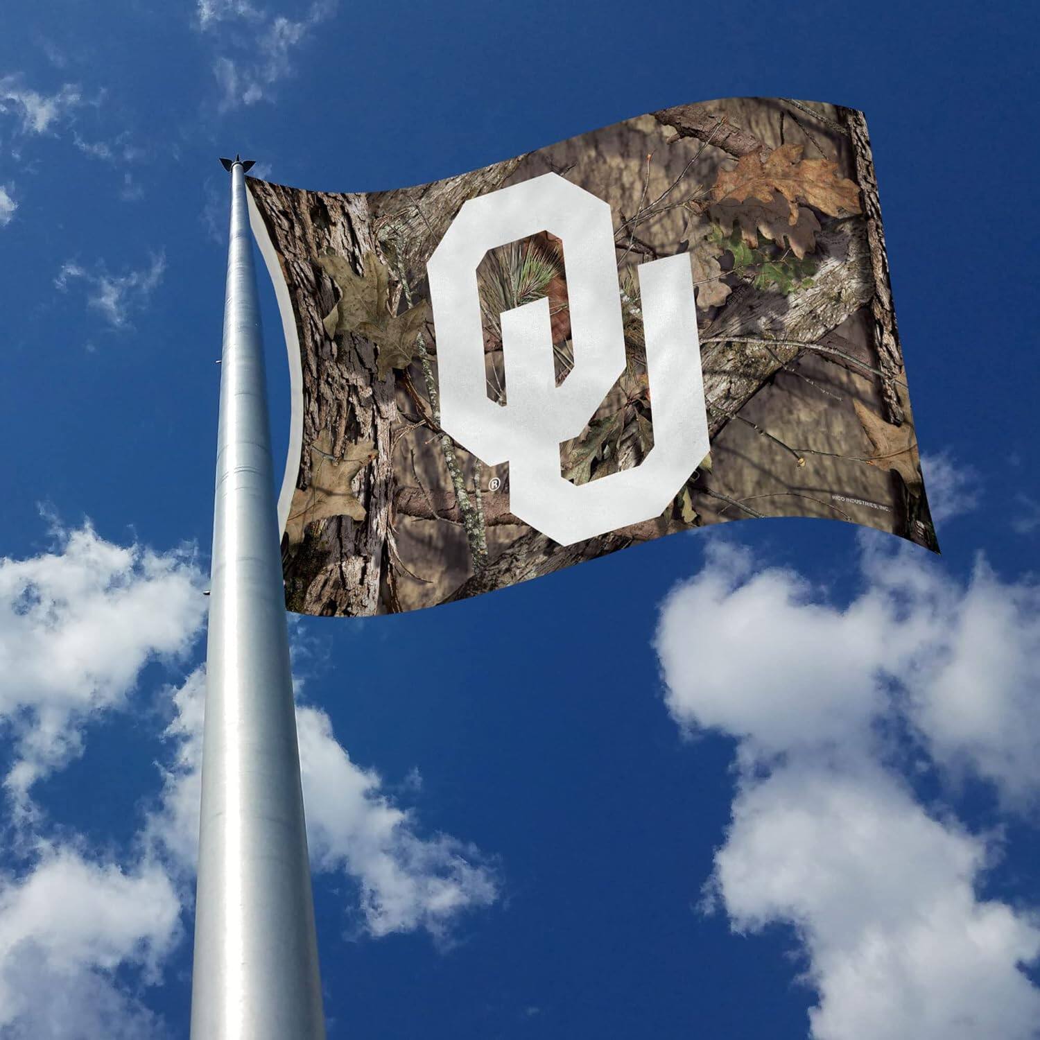 Alt View 2. Rico Industries - Oklahoma Sooners Bold Mossy Oak Camo Design 3x5 Indoor/Outdoor Banner Flag - Multi.
