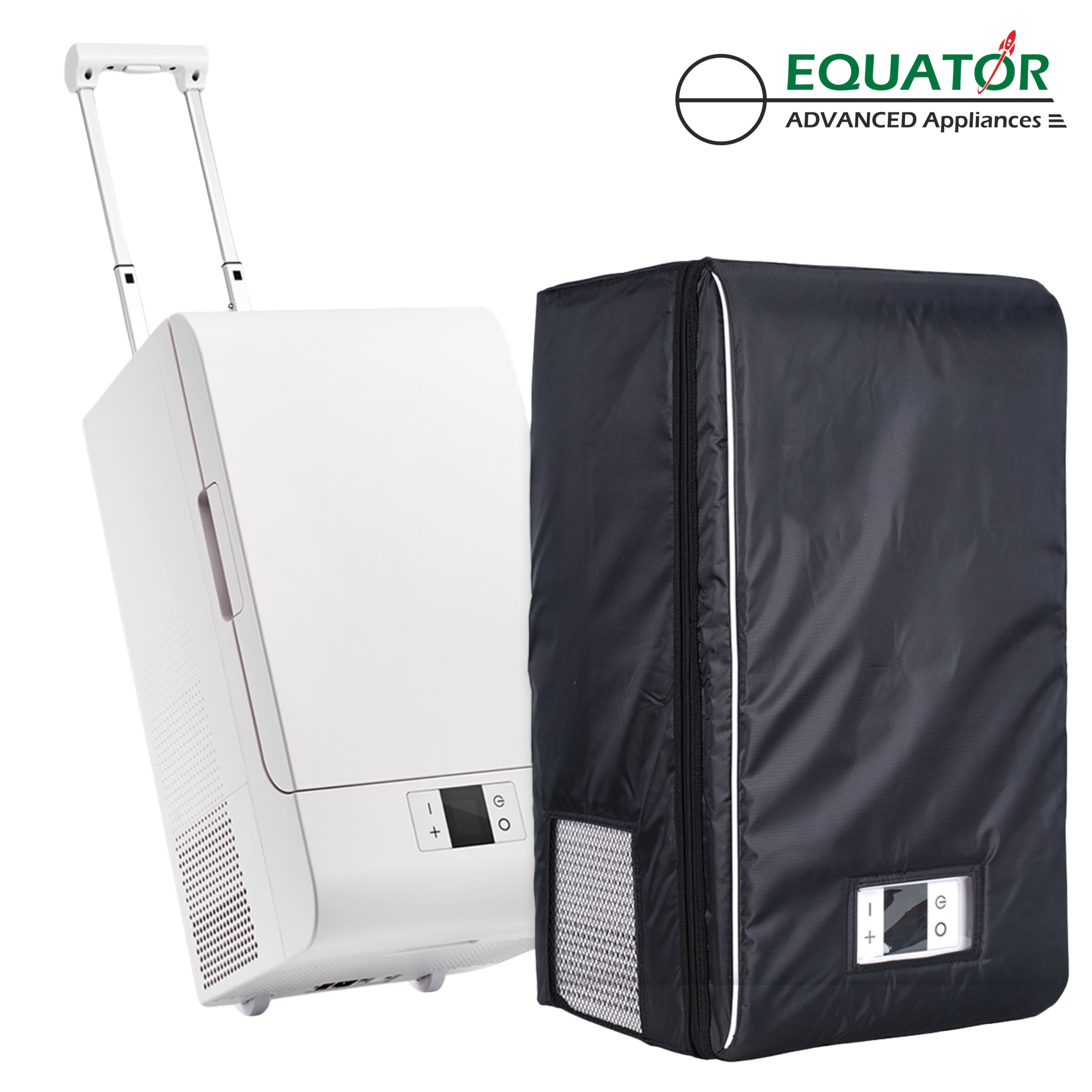 Equator - PFF 07 IC Rolling Fridge Freezer Portable Convertible Handle RV Car Cooler Camping w/ Adapter 0.7cf 12 DC 110V - White